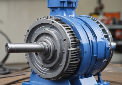 A close-up view of a bicycle's pedal and crank area, featuring a Bosch Performance Line CX motor. The bike is parked in a metallic bike rack. The surrounding surface is a tiled pavement with other bicycles partially visible in the background.