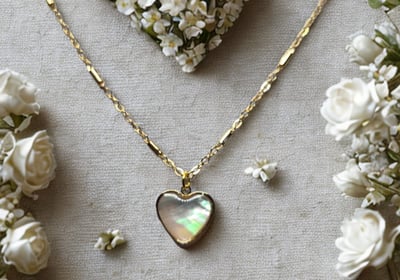 a heart shaped necklace with a heart shaped pendant