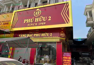 Biển alu gương vàng, chữ nổi đèn led cho tiệm vàng
