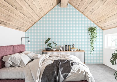 Gingham removable fabric wallpaper