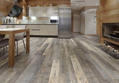 Water-resistant vinyl plank flooring in a contemporary bathroom renovation in Surprise