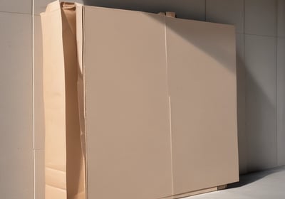 exterior shutter wrapped in paper for shipping