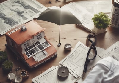 a person sitting at a table with papers and papers