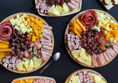 a variety of food items on a table