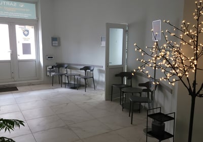 a room with a tree and a plant in the middleconsultation with a neurologist