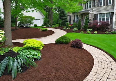 applied mulch enhancing the landscaping design