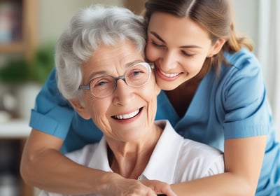 Letters spelling out the word 'CARE' are placed on a textured, crumpled background with a bluish tint.