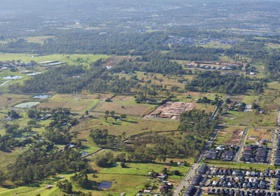 Aerial view of Rouse Hill development