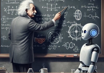 Albert Einstien le explica a una IA en qué consiste la tarea que debe realizar.