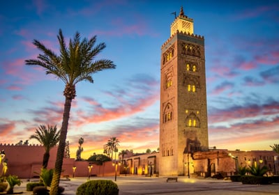 Koutoubia mosque in the morning, Marrakesh, Morocco