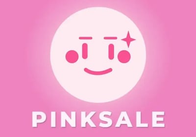 a pink and white smiley face with the words pink sale