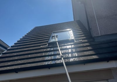 outdoor cleaning services Fife - extendable brush cleaning a skylight roof window
