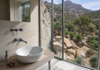Réalisation d une Salle de Bain dans le maquis à Sagone, Corse du Sud