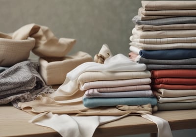 A pair of hands gently holds three small bottles of essential oils labeled 'Frankincense,' 'Lavender,' and 'Balance.' The background is a soft blue, matching the lace-trimmed sleeves of the person's clothing.
