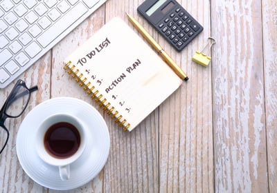workspace with blank To Do list and Action Plan