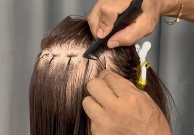 Curso mega hair ponto americano aplicação