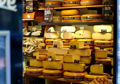 Variety of authentic Roomy, Istanbolli, Baramili, and Feta cheese