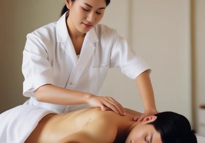 a woman getting a massage in Cheltenham