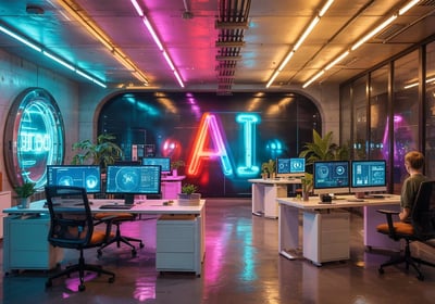 "AI marketing platform running automated ad campaigns on multiple channels"