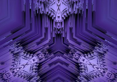 AI-generated glitch art with digital distortion effects