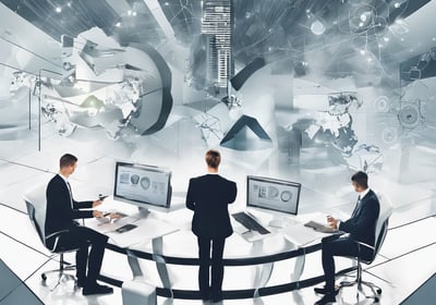 a man riding a skateboard down a street next to tall buildings