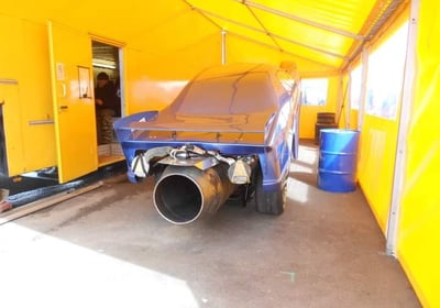 awning at Santa pod race track