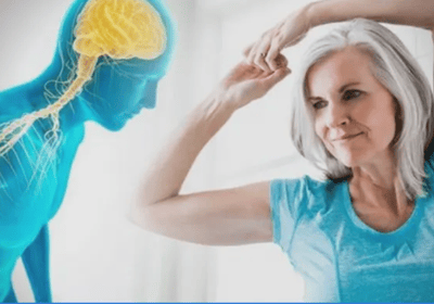 Older woman joint pain and movement 