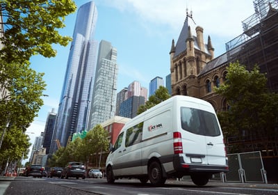 Cargo Van delivering packages