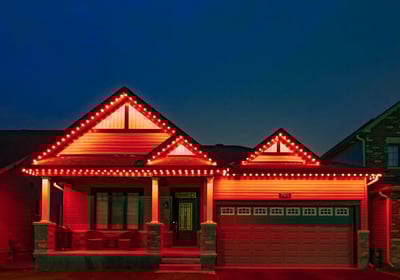 Modern home with Celebright permanent Christmas lights installed in the GTA