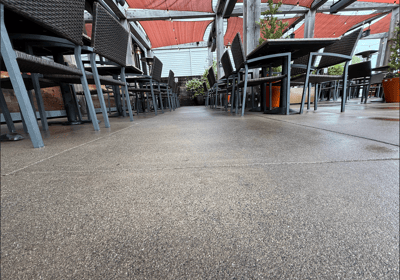 Pressure washing of corridors or patios (outdoors)
