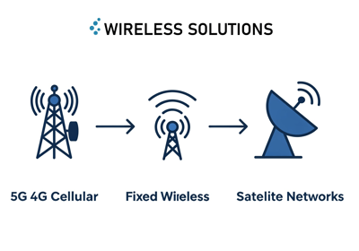 A diagram of wireless connectivity solutions