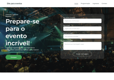 Imagem do modelo de site para eventos criado pela moers