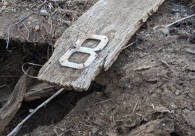 Barn board with number 8