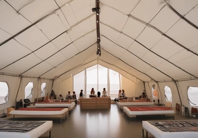 A large yellow excavator with 'Subzero Excavating' branding is parked on a flatbed trailer. There is a bright orange traffic cone positioned on the ground in front of the trailer, which is situated on a paved surface. A clear, deep blue sky is visible above, and a black fence runs behind the machinery.
