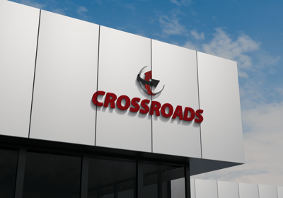 Crossroads Logistics Company building sign, representing innovative and cost-effective data reporting solutions.