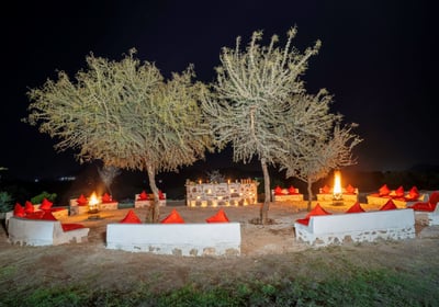 Sitting area around the fire pit