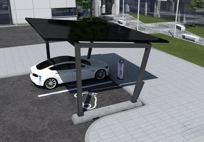 carport photovoltaique pour 2 places parking