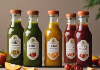 A variety of bottled beverages are displayed in a neat row on a reflective glass surface. The bottles, of various shapes and sizes, are filled with different colored liquids, featuring diverse labels from various brands. The setting appears to be outdoors with a metal beam structure overhead, suggesting a possible event or market environment.
