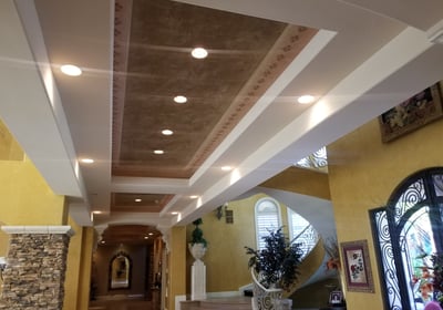 Ceilings done in Venetian Plaster Waxed in a custom color
