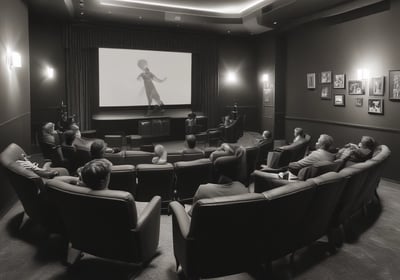 A group of people in a modern, well-lit gallery space are gathered around listening to a person giving a presentation. The wall features large text reading 'Aqua Paradiso' and includes dates in 2022, likely indicating the title and timeline of an exhibition or event. The room has large windows and sleek architecture, creating an open and contemporary environment.