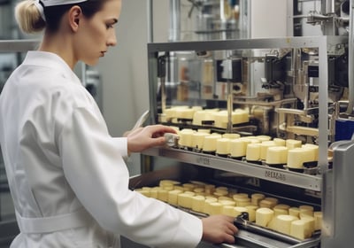 A person is seated on a plastic chair peeling vegetables in front of a small market stall. The stall contains various fresh produce, including green leafy vegetables, cabbages, and potatoes in baskets and containers. The ground is scattered with vegetable peelings, and there's a pink basin with water nearby.