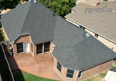 Newly replaced residential roof