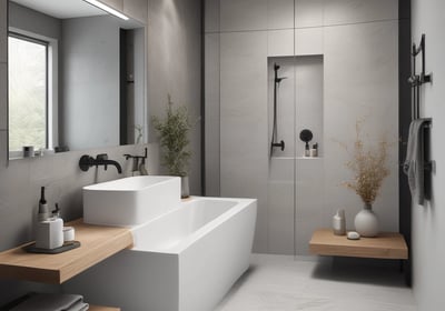 Newly remodeled modern bathroom