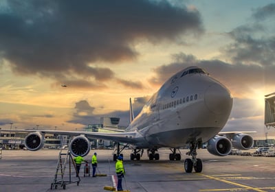 a large jetliner sitting on a runway