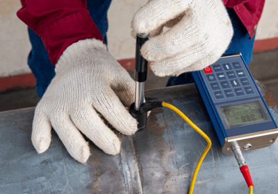 a person in gloves and gloves holding a tool