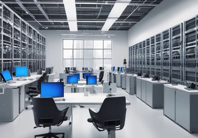 a room with a lot of computers and desks at WebSpace4Rent, Inc company in Florida