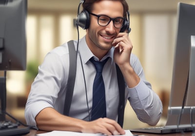 a man in a suit and tie is talking on the phone
