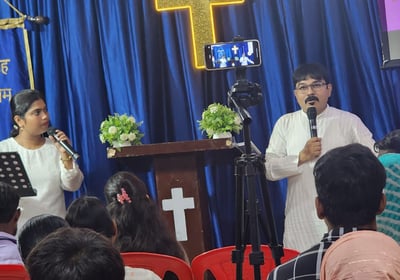 preaching at church with a translator