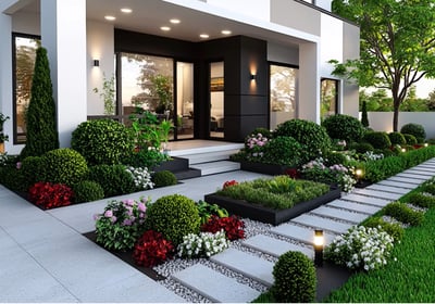 Front house recently done with new patters of new plants