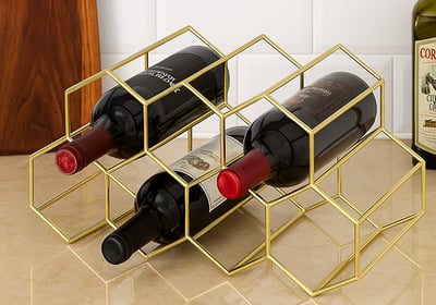 Estante de vino personalizado para 7 botellas en soluciones de almacenamiento para el